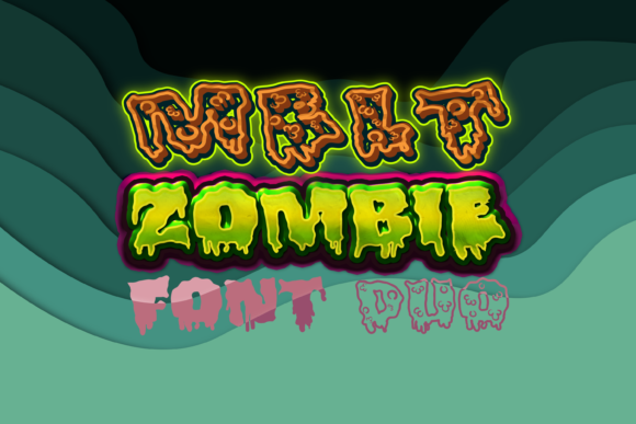 Melt Zombie Duo: A Bold Display Font for Spooky Branding